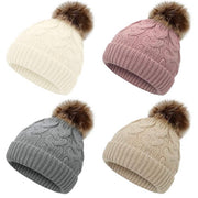 Too Cute Girl Knit Beanie with Pom